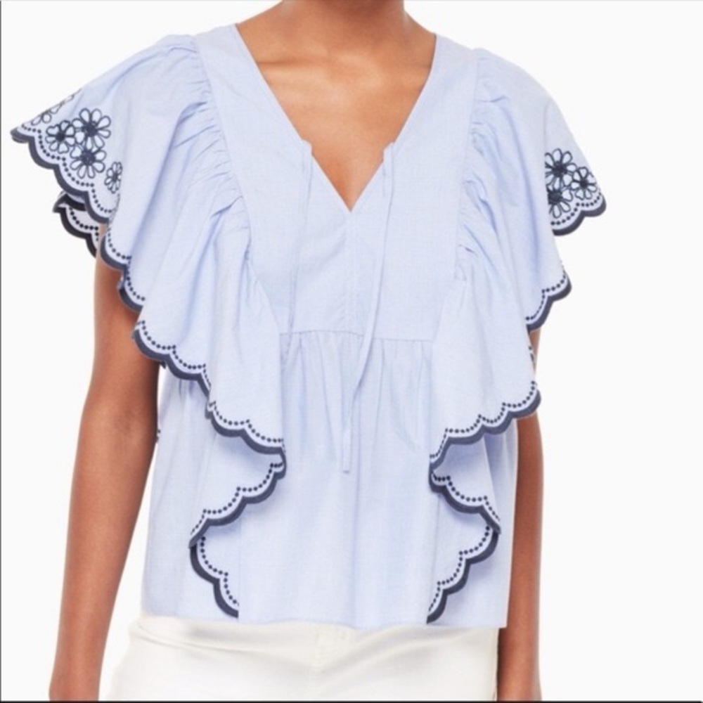 NWT Kate Spade Daisy Embroidered Cotton Blouse